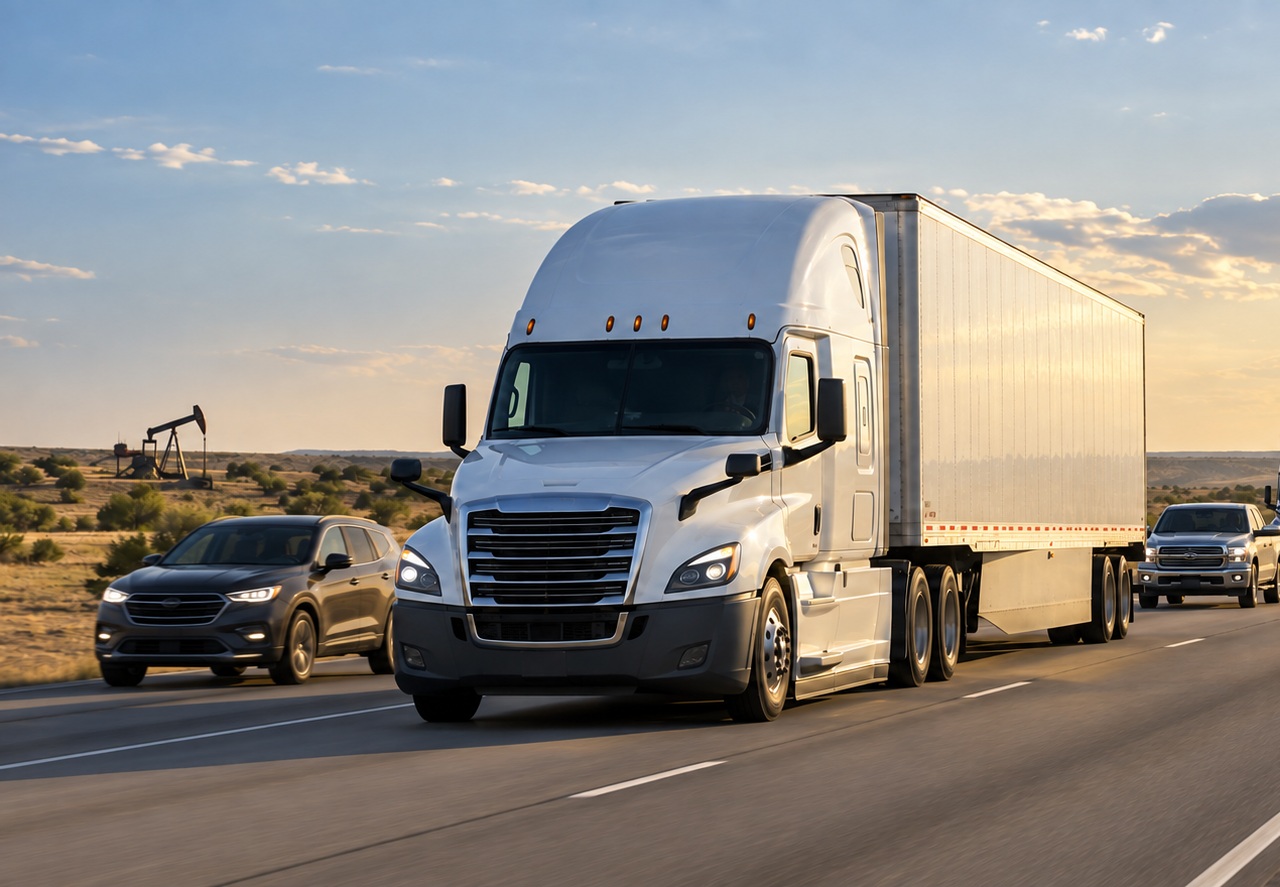 Truck on a busy Texas highway